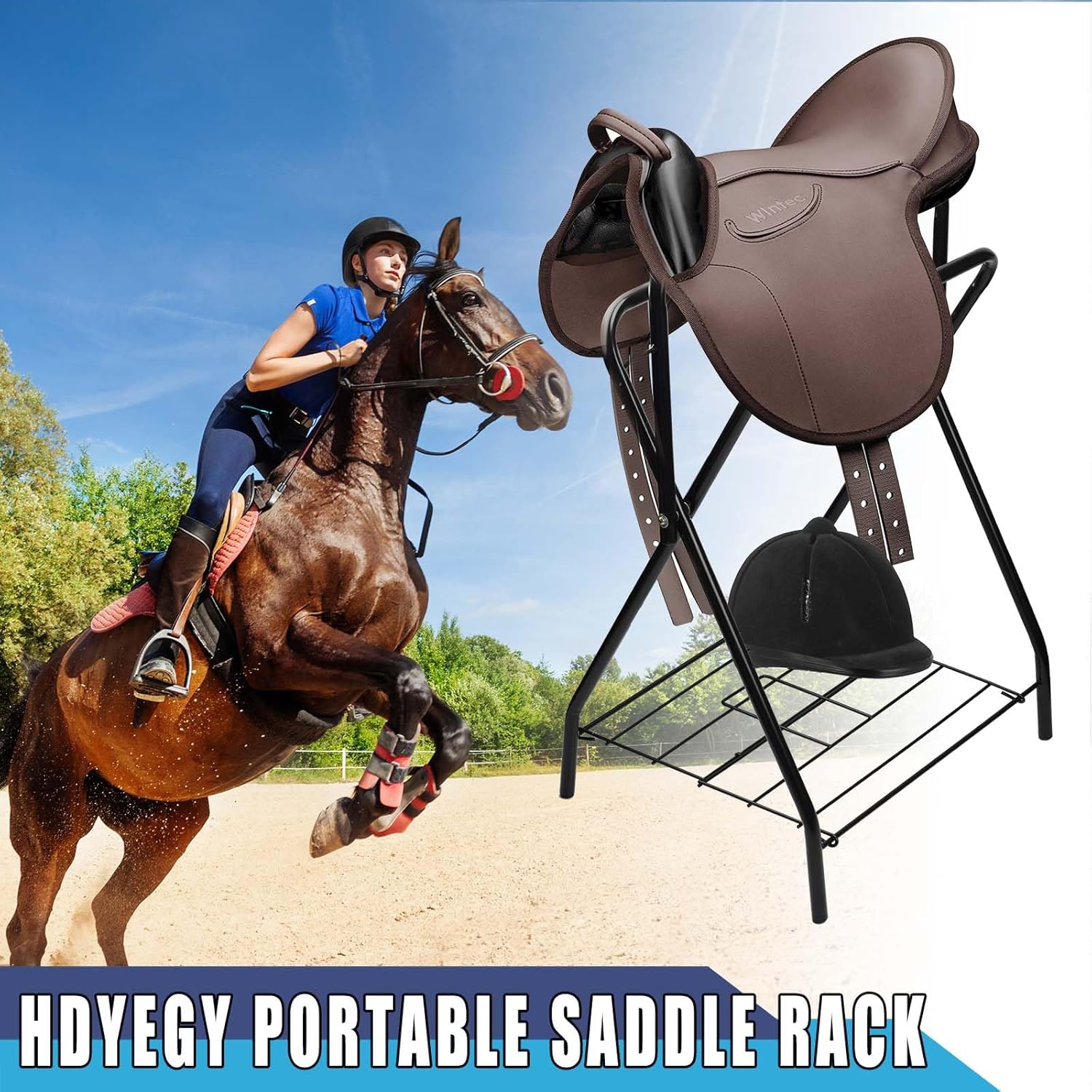 Thumbnail 5 de 1PCS Saddle Rack: Heavy Duty Portable Saddle Stand for English & Western Saddles