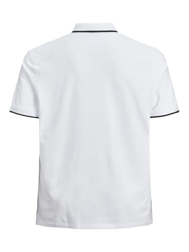 Detalle de Jack & Jones Polo JJepaulos Slim Fit SS Noos 1s JJ JJEPAULOS – Polo blanco para hombre, talla XXL