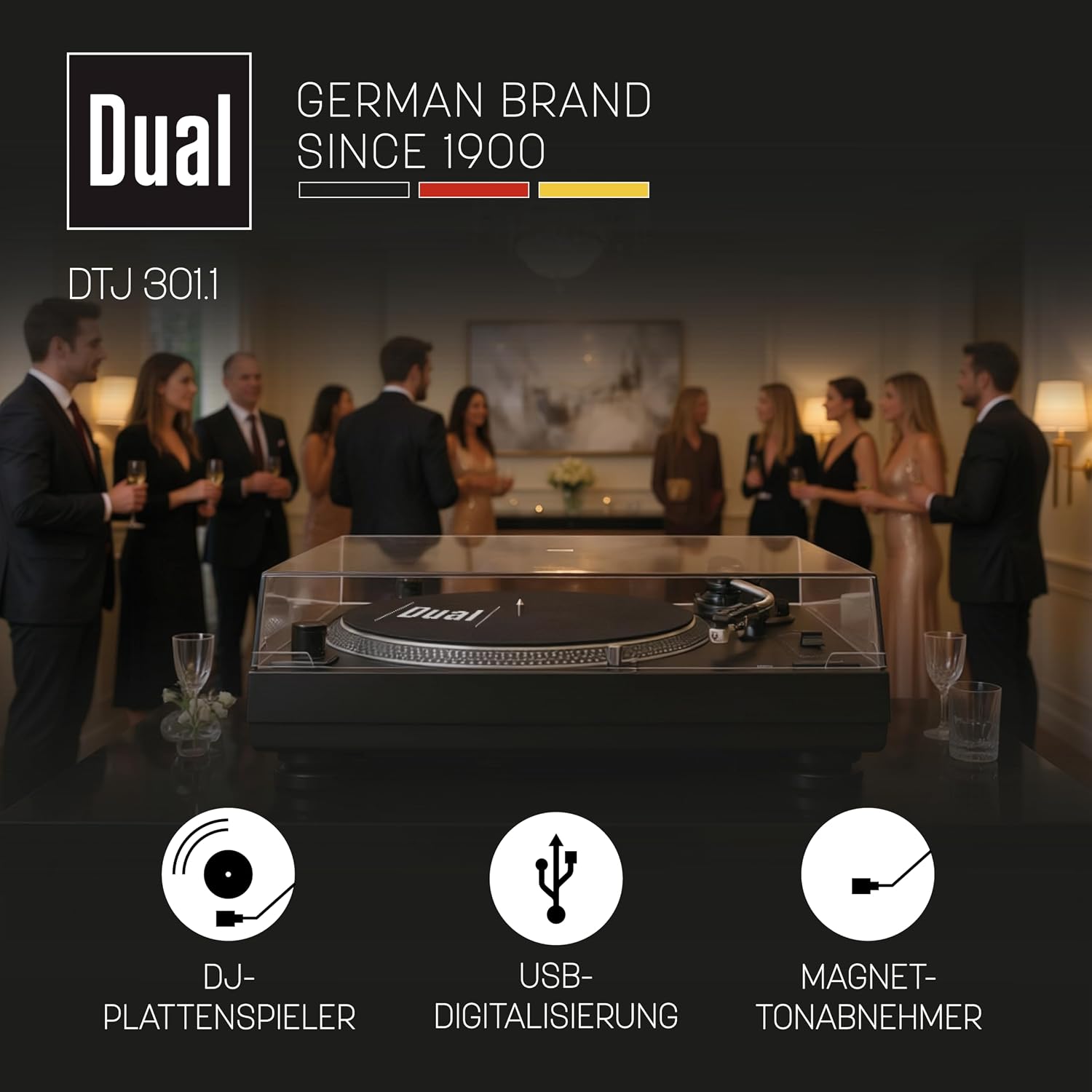 Thumbnail 1 de Dual DTJ 301.1 USB DJ Turntable with Direct Drive and Pitch Control