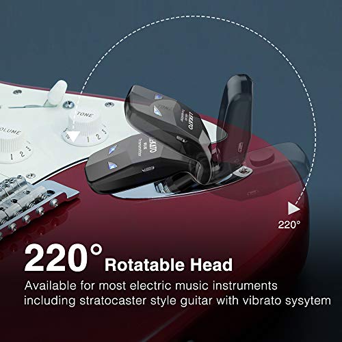 Detalle de LEKATO WS80 Wireless Guitar System: 2.4GHz Transmitter & Receiver for Guitars and Bass