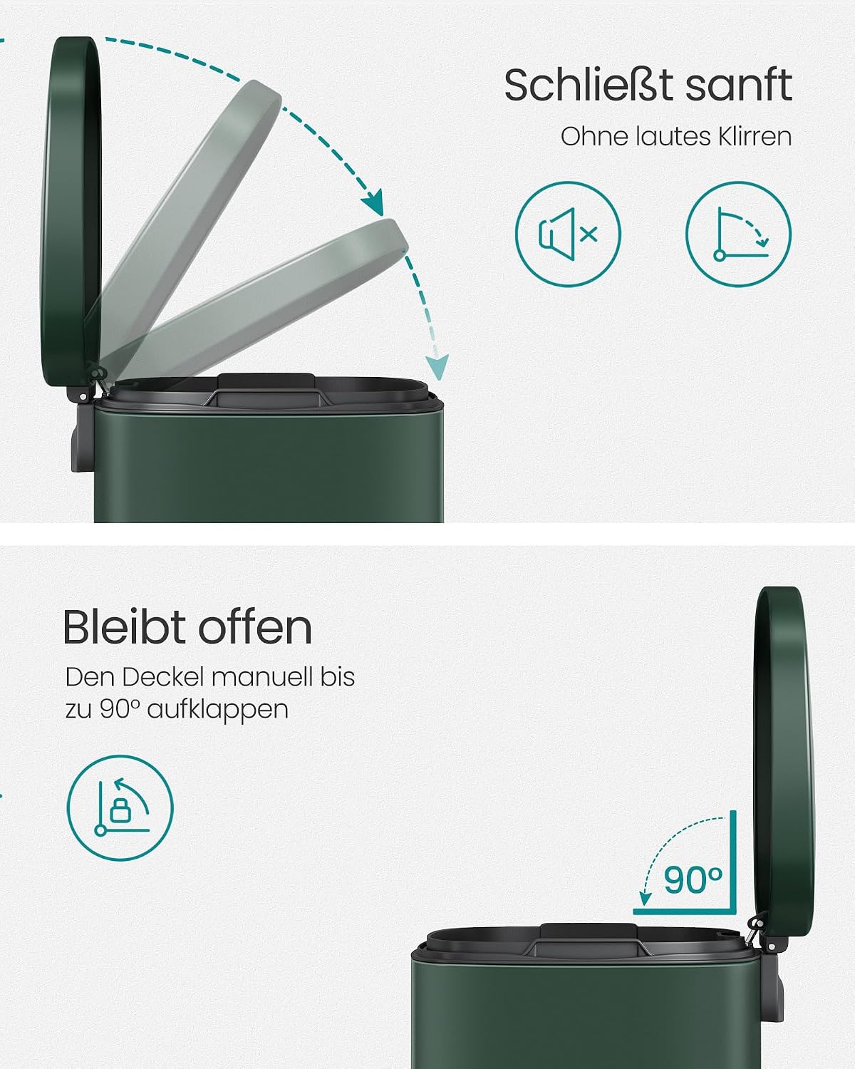 Detalle 1 de Mülleimer Küche SONGMICS LTB050C02 50 Liter