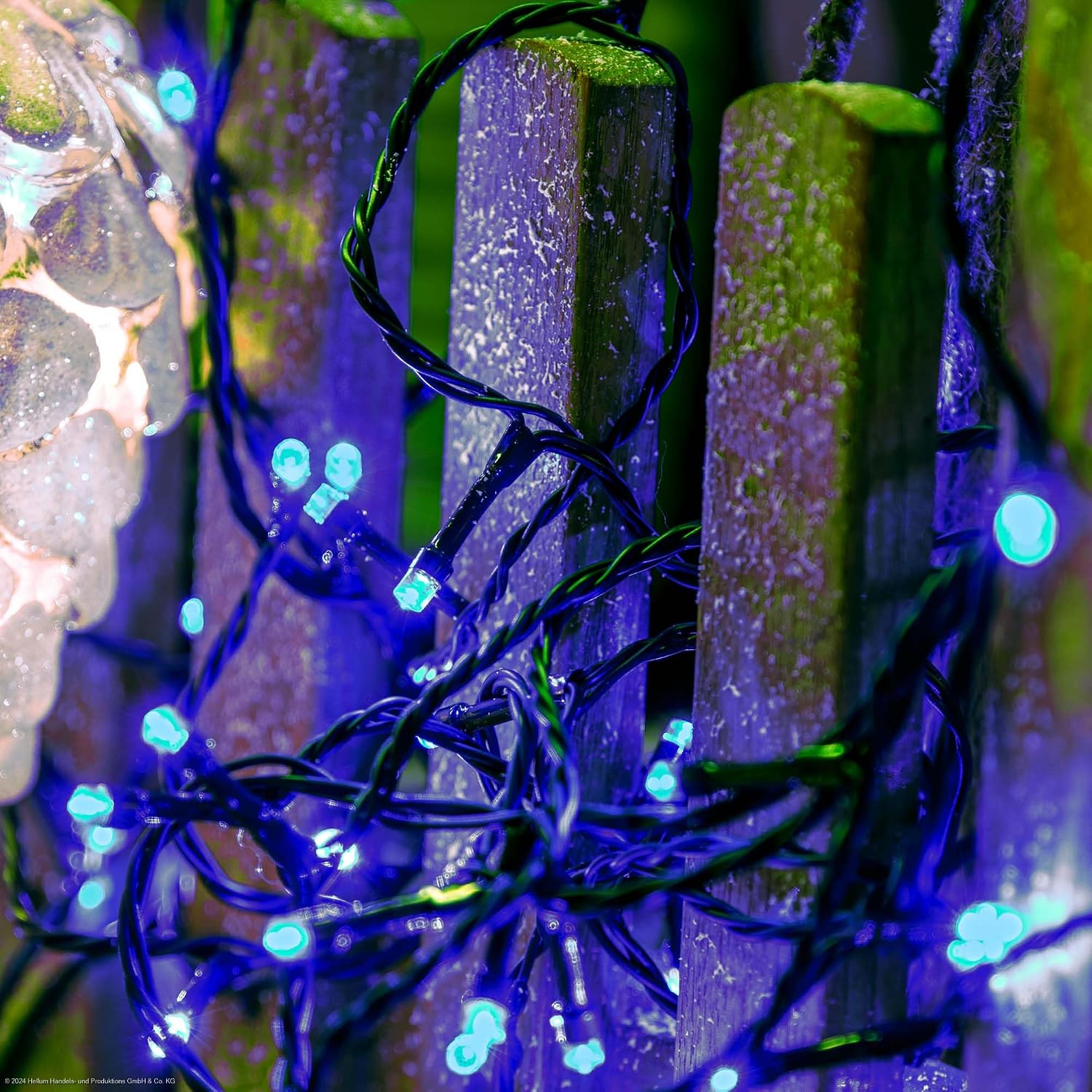 Detalle de Hellum luci fiabesche blu da esterno, 80 LED con timer e spina esterna – 7,9 m