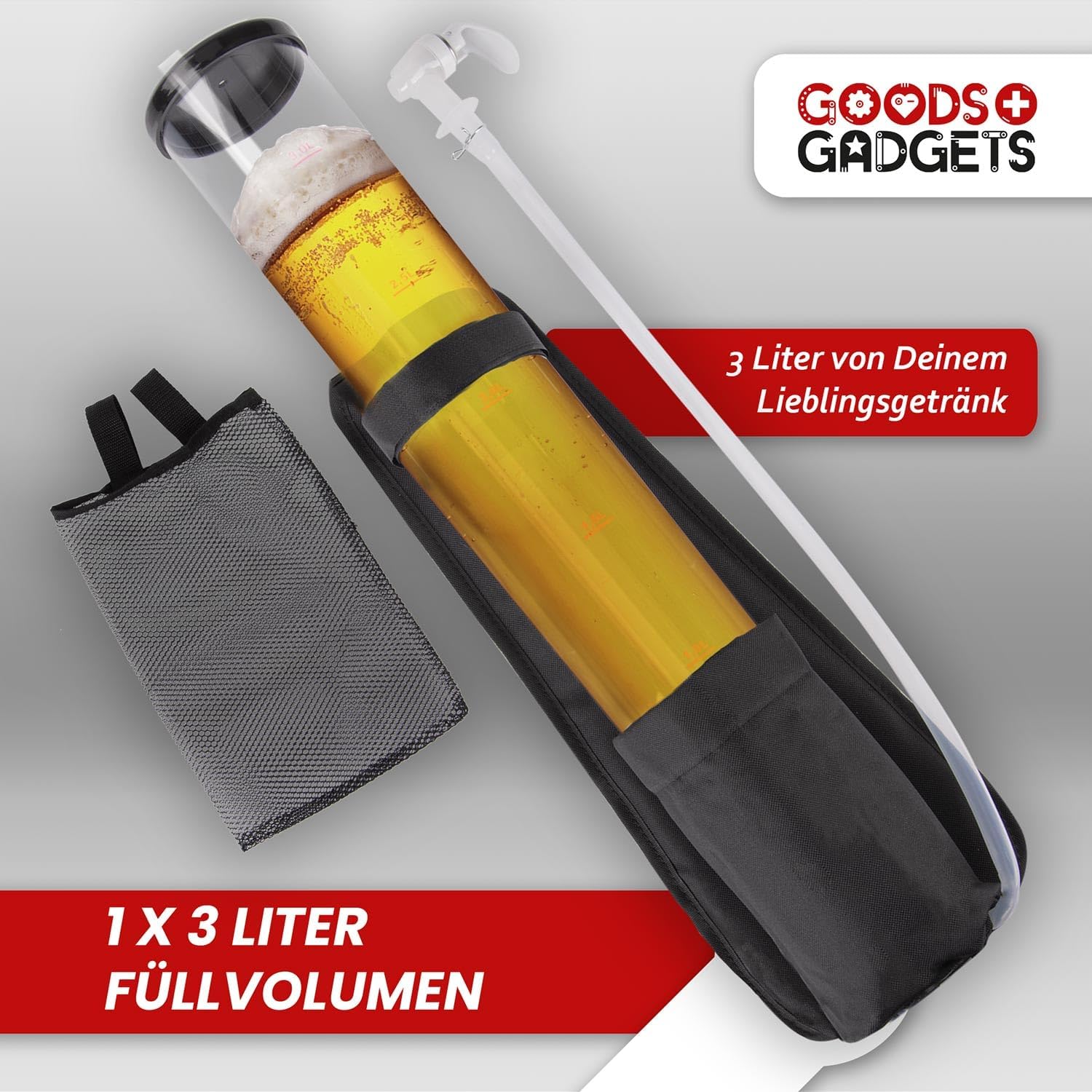Detalle de GOODS+GADGETS Der Kulthit – Einzel Bierrucksack 1 x 3 Liter Fassungsvolumen