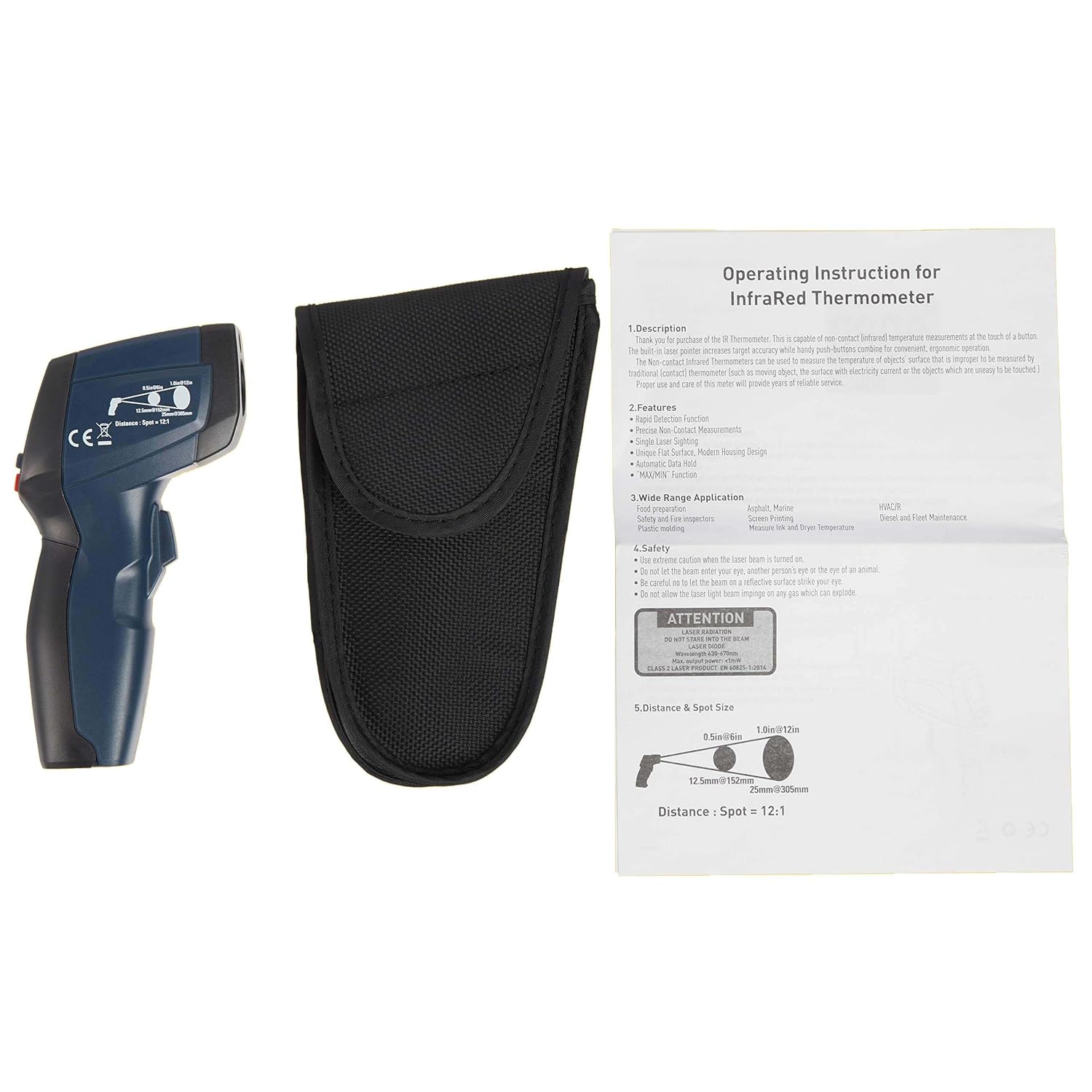 Detalle 2 de Amazon Basics Compact Infrared Thermometer (Black)
