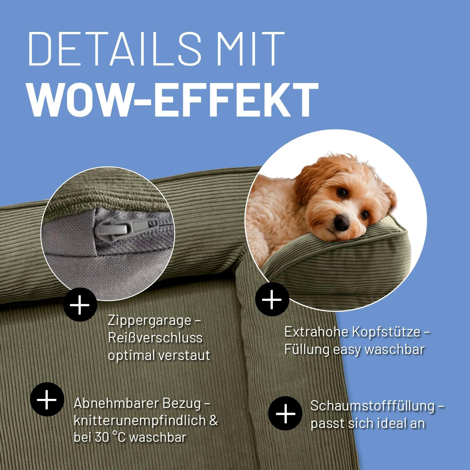 Thumbnail 3 de Lumaland orthopädisches Hundebett Cord 70x60