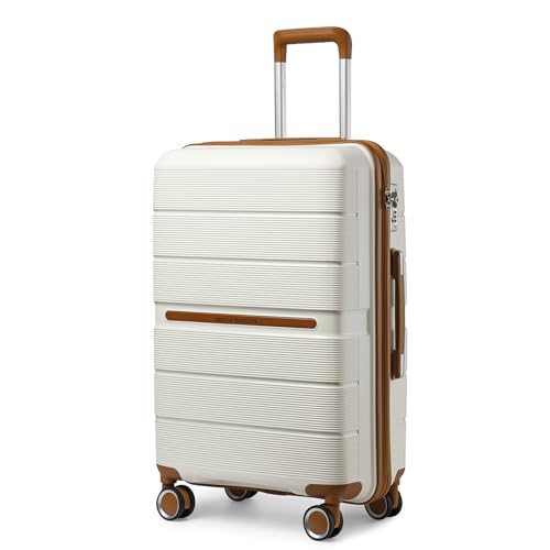 Detalle de British Traveller Valise Grande 101L Soute Rigide – Voyage Crème