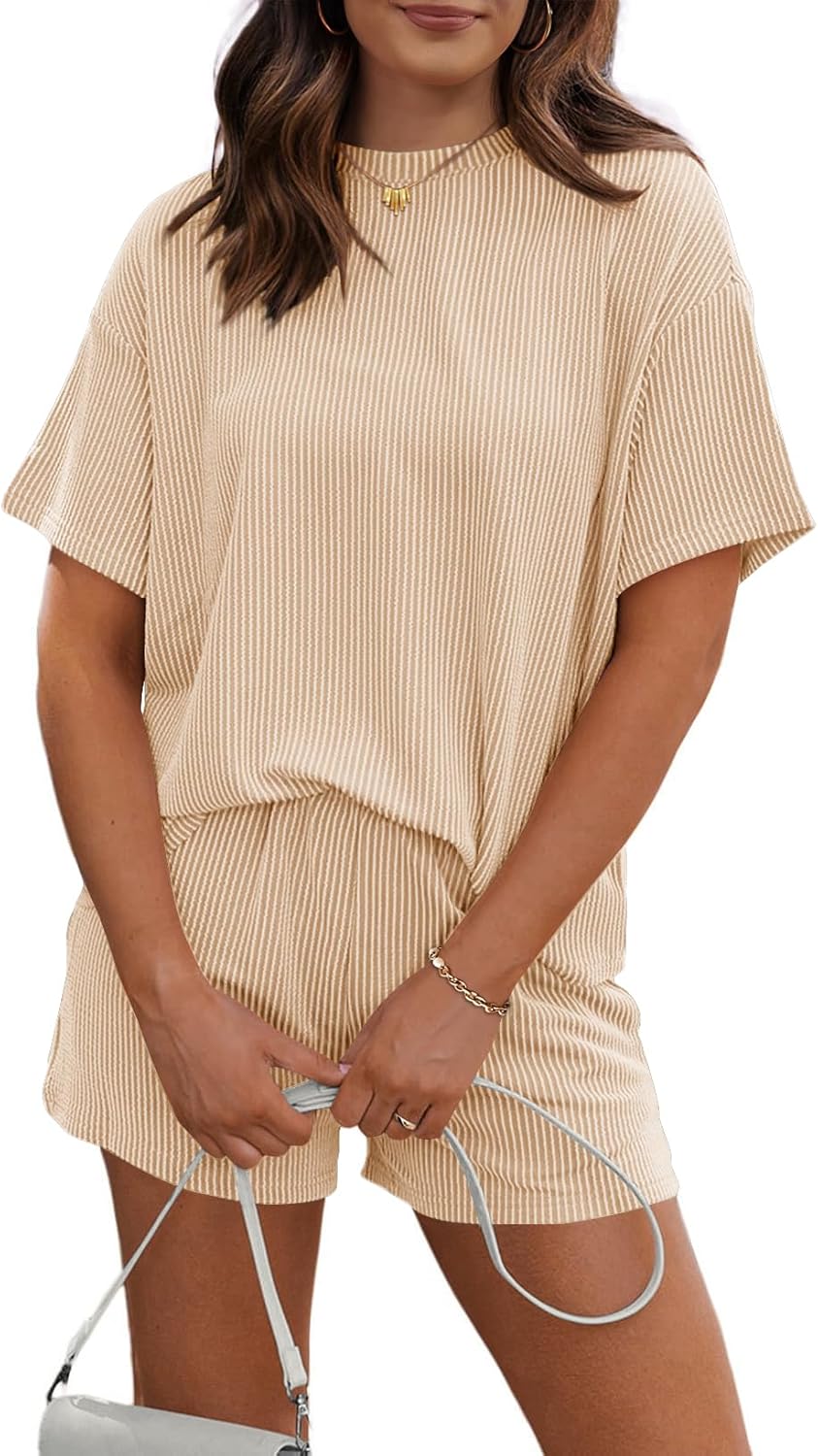 Thumbnail 6 de RUBZOOF Women's 2 Piece Knit Lounge Set — Short Sleeve Top + Shorts