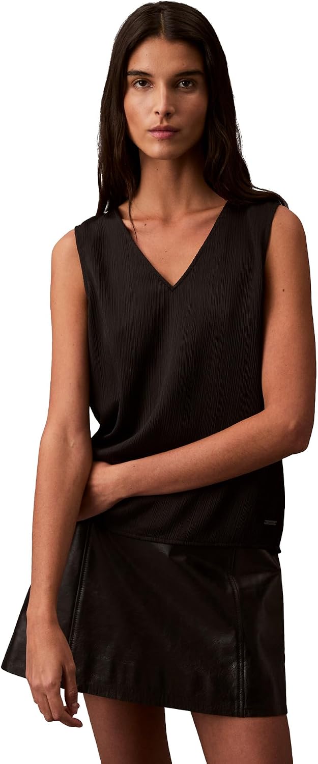 Detalle de Calvin Klein Plisse V Neck Tank Top