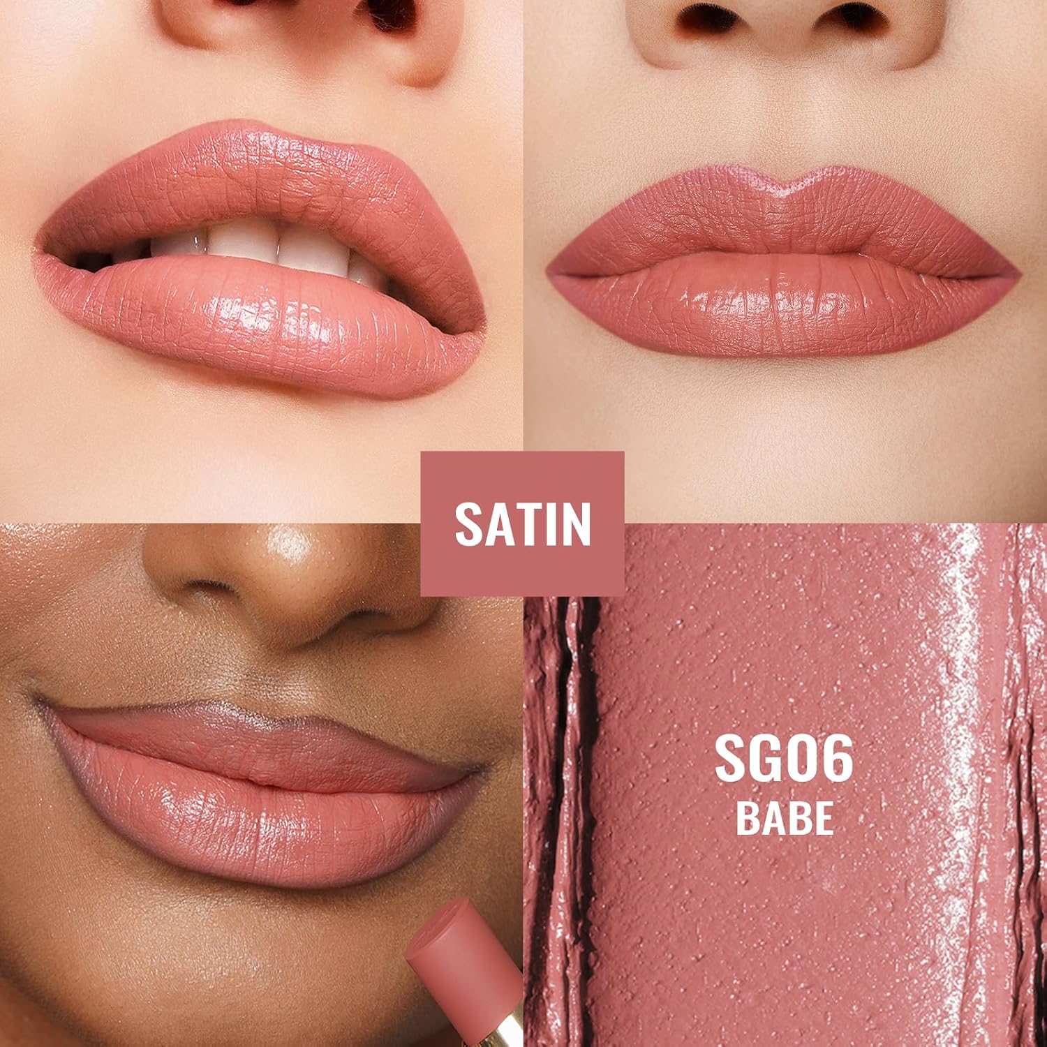 Detalle de Oulac Rosa Opaco Rossetto Colore Intenso – Pink Idratante, 4 g (SG06 Babe)