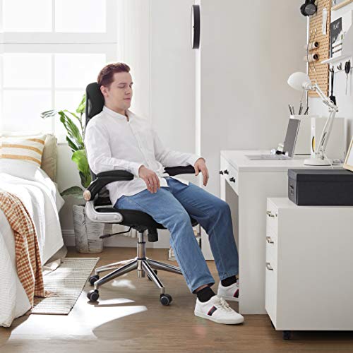 Thumbnail 3 de SONGMICS OBN86BK: Silla giratoria de oficina de malla con reposacabezas y soporte lumbar (altura ajustable, mecanismo sincronizado)