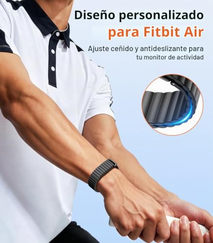Detalle de TiMOVO Sport: Correa Magnética de Silicona para Fitbit Air, comodidad y ajuste diario