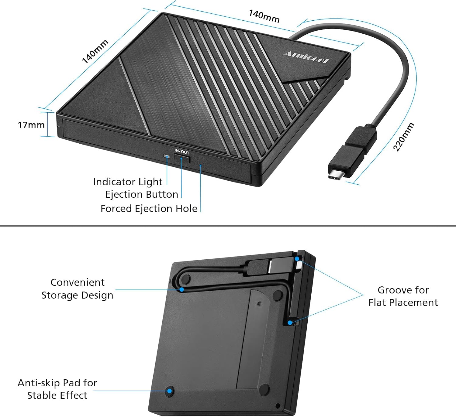 Thumbnail 4 de Amicool USB 3.0 DVD Drive