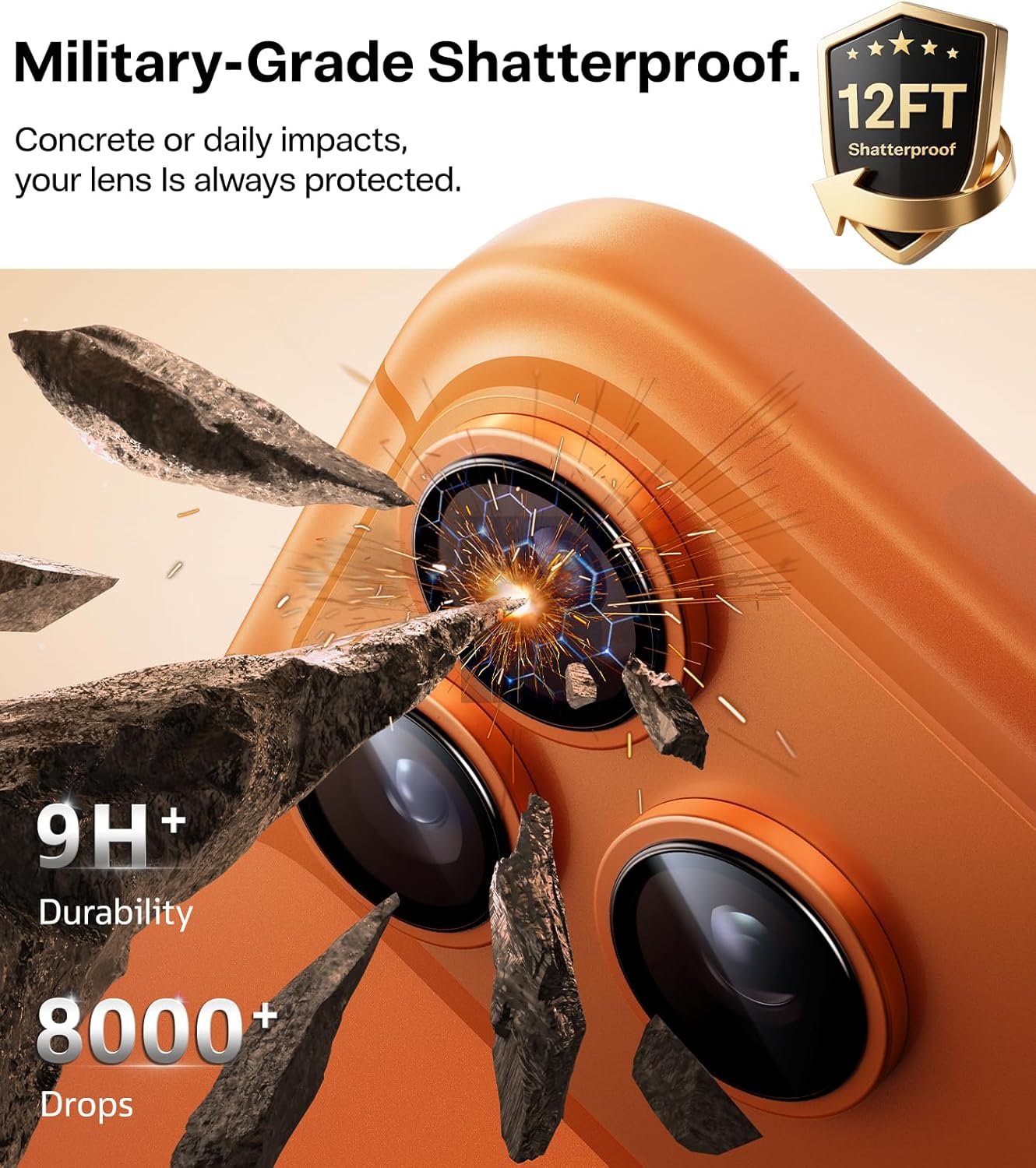 Detalle de TORRAS Camera Lens Protector for iPhone 17 Pro Max 9H