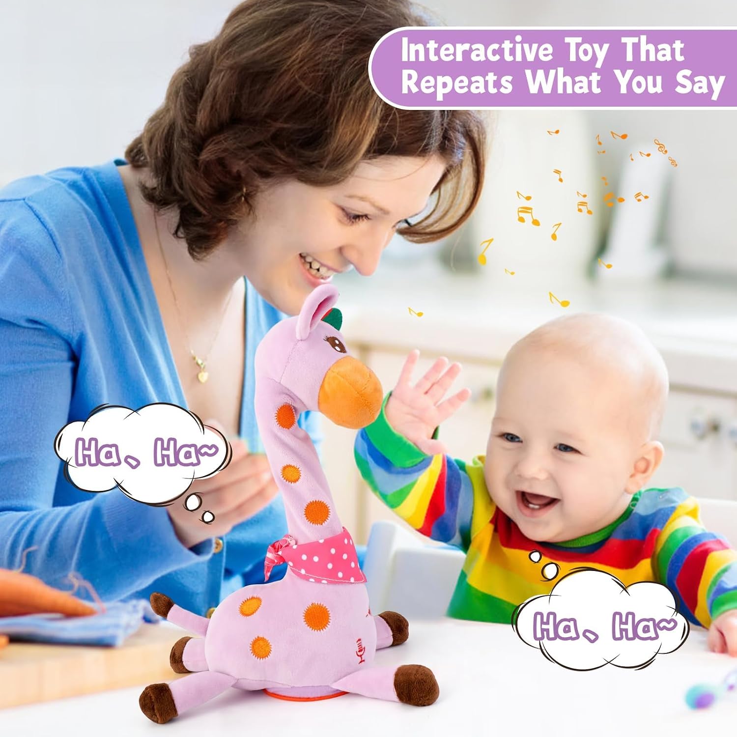 Thumbnail 3 de Singing Dancing Giraffe Toy, Purple – Volume Control, Speech Encouragement for Kids