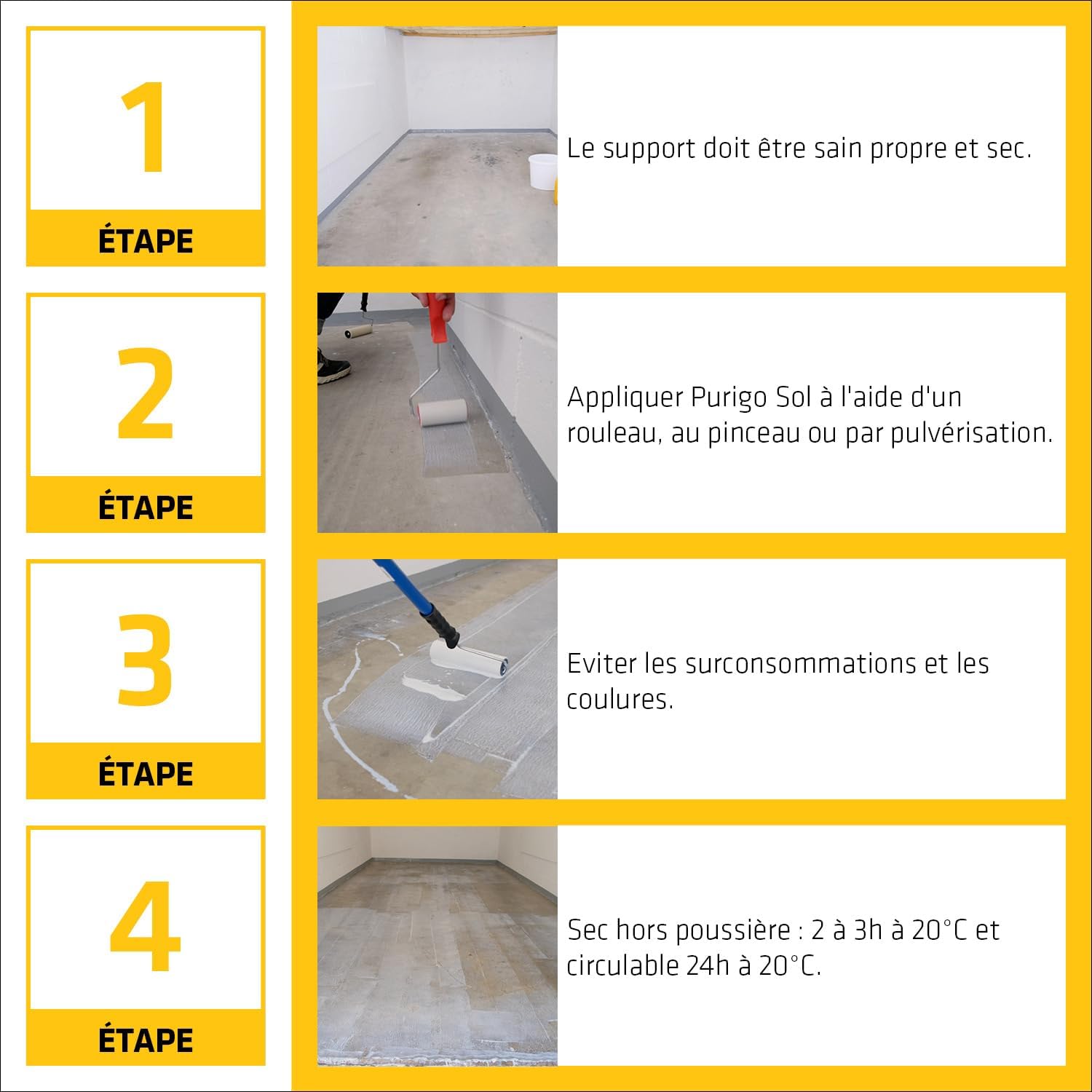 Thumbnail 4 de Sika Purigo Sol 20 L – Durcisseur et anti-poussière pour dallages béton, incolore