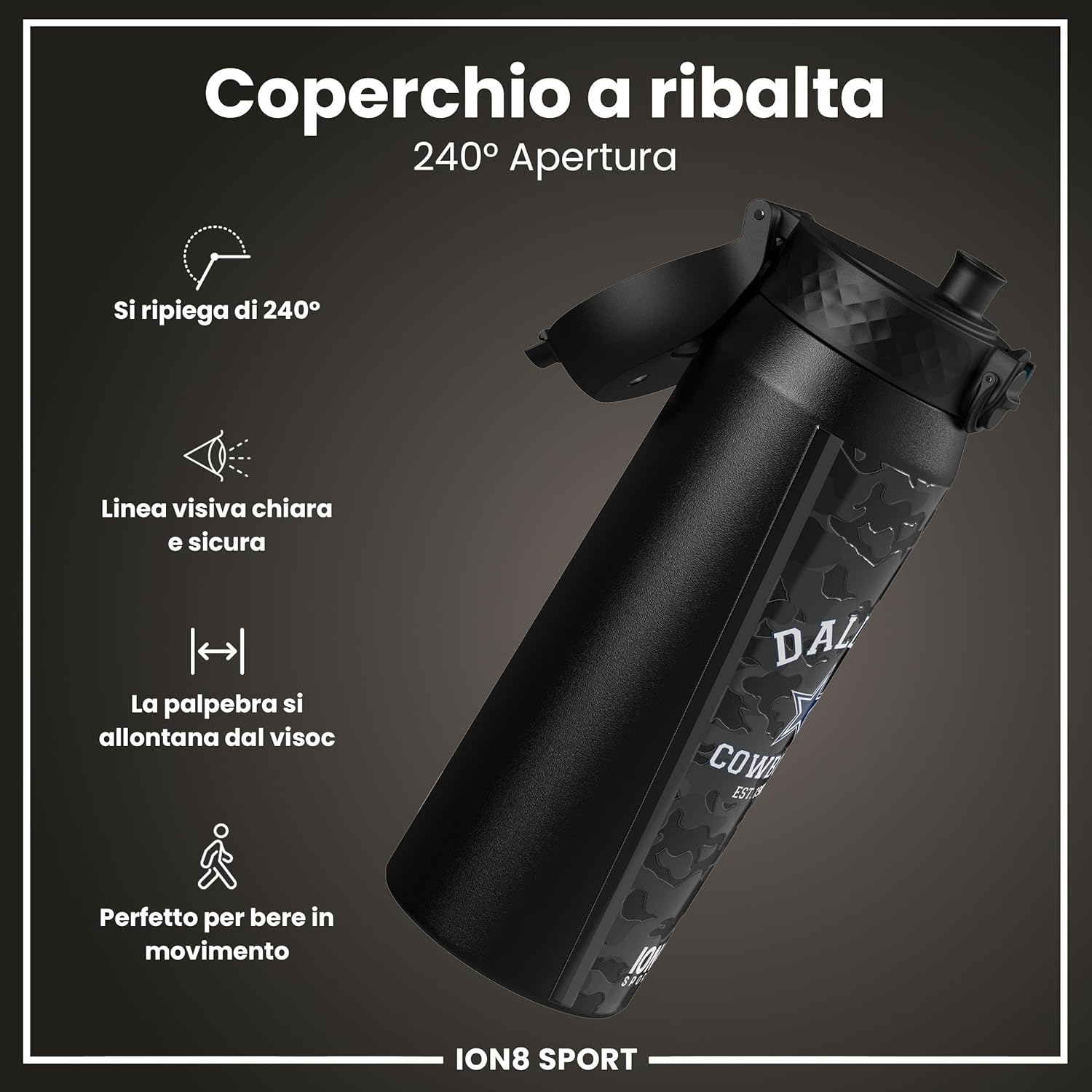 Thumbnail 3 de Ion8 NFL Borraccia 750 ml – a prova di perdite, facile da aprire e lavabile in lavastoviglie