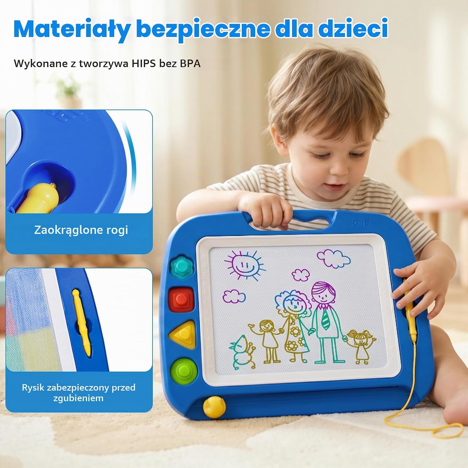 Thumbnail 6 de SGILE SE220086BU – magnetyczna tablica do rysowania z polem 26 × 20 cm
