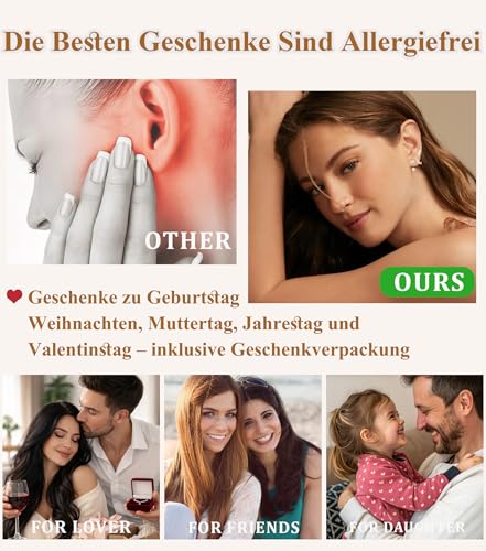 Detalle de SMILYA 3 Paar Gold Ohrringe – Set mit 3 unterschiedlichen Stilen, 925er Silber, Zirkonia