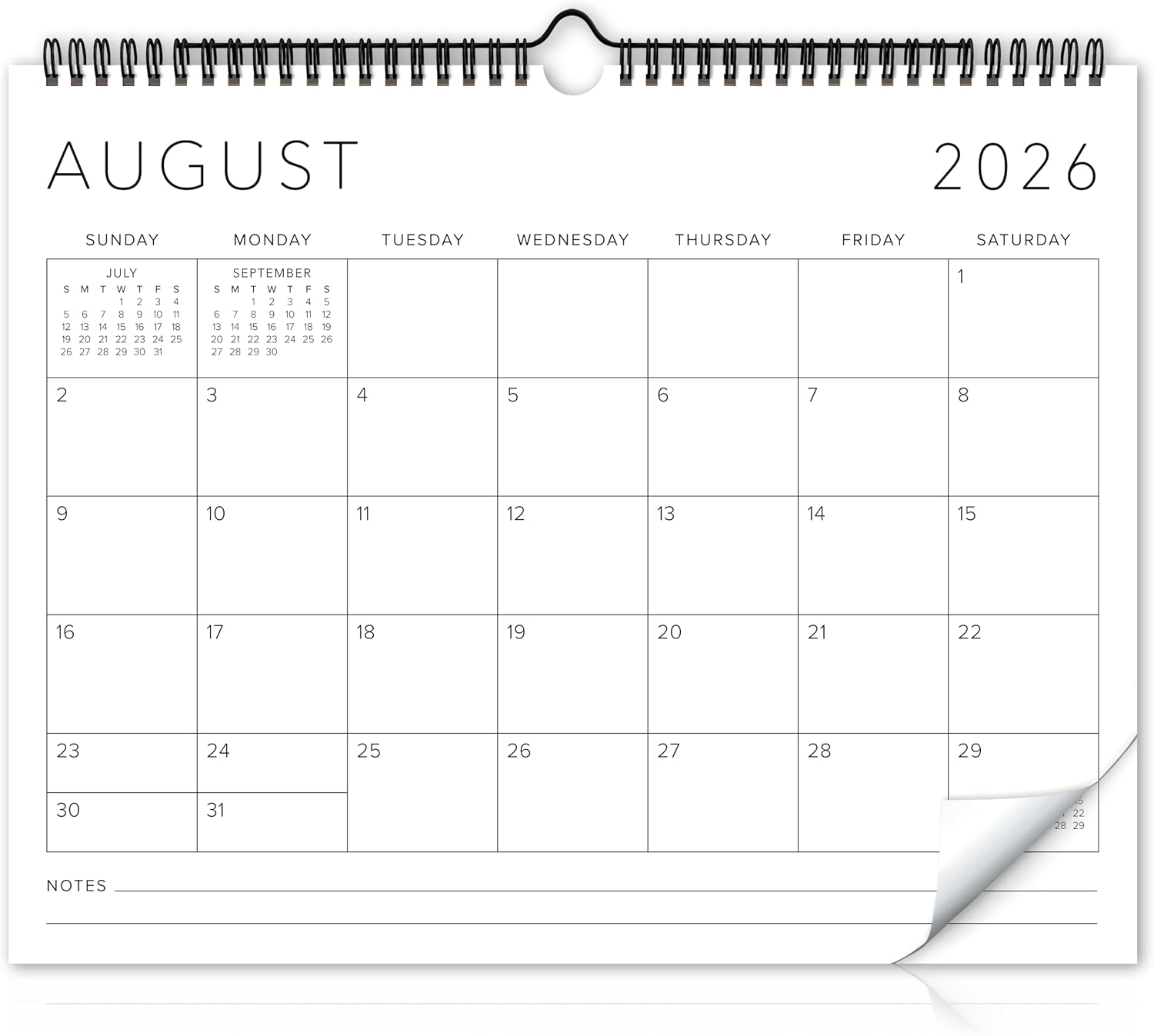 Detalle de ZICOTO zic-minwcal0626-1227_26-024 2026–2027 Wall Calendar, 14.5 x 11.5 in
