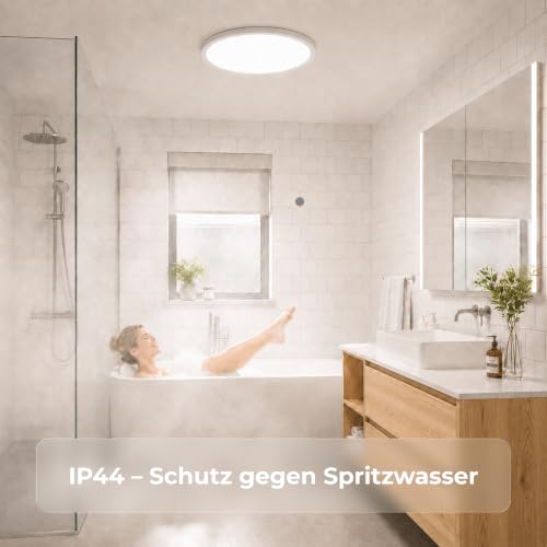 Detalle de LQWELL LED Deckenleuchte Ultra Dünn Weiß 30 cm, 23 W, 6000 K