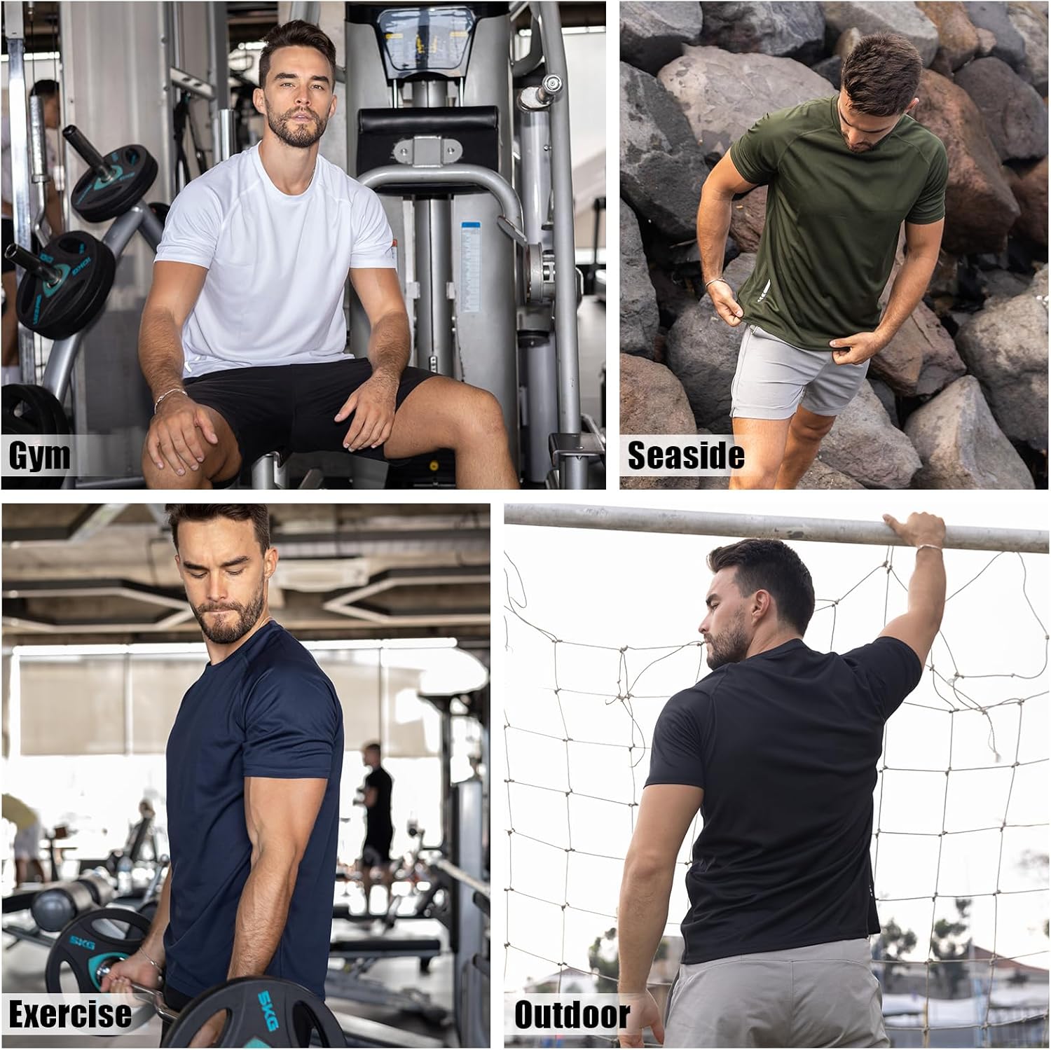 Thumbnail 4 de ZENGVEE 3 Pack Gym Shirts for Men – Quick Dry, Breathable, Moisture-Wicking Sport T-Shirts