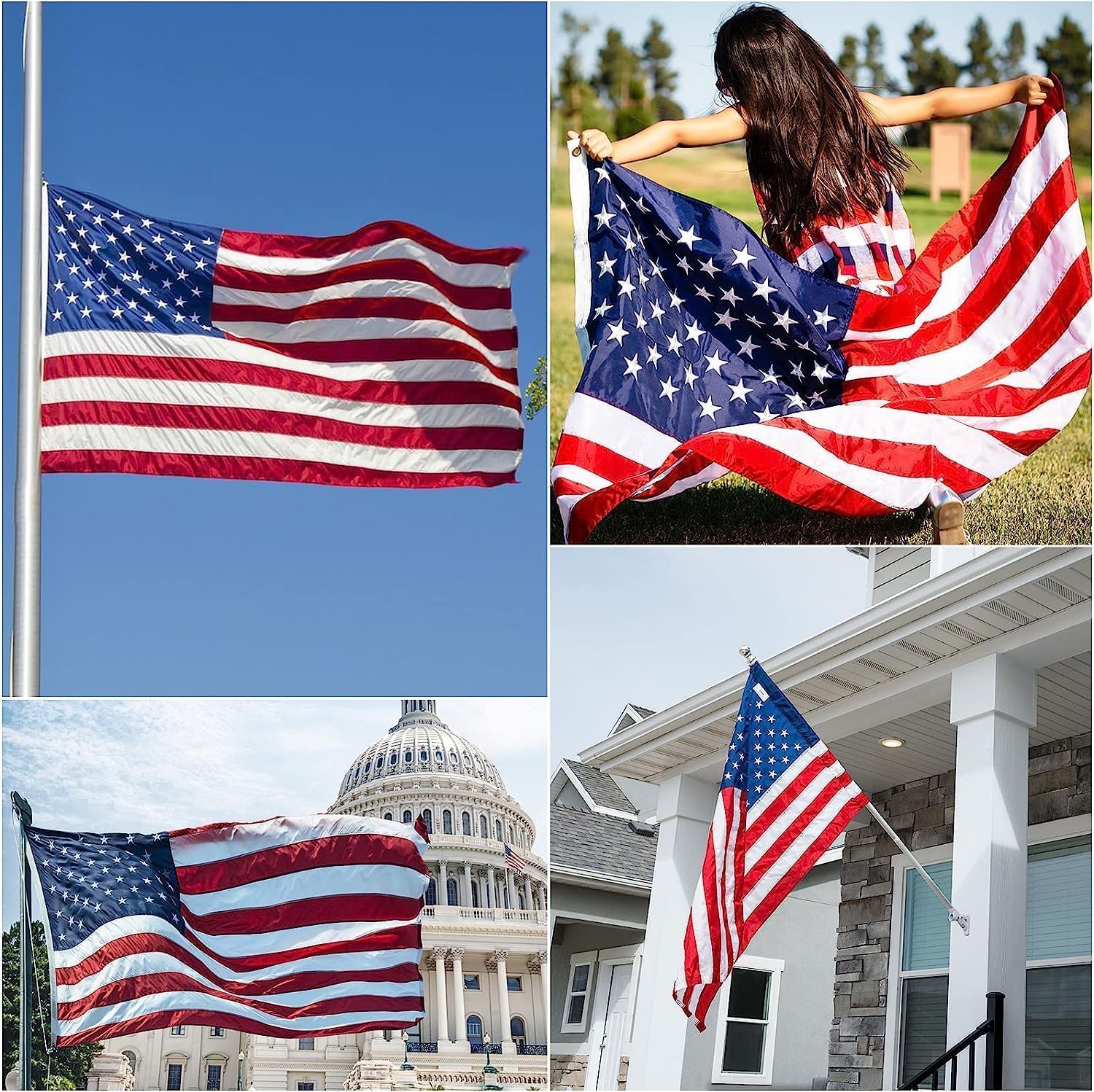 Thumbnail 6 de VYBDS 3x5 FT American Flag, Polyester with Embroidered Stars