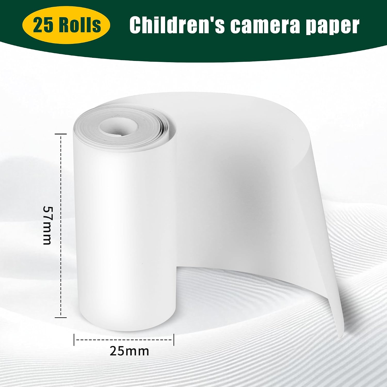 Detalle 2 de ACOMTUO 25 Carta Termica Bianca Zero per Mini Fotocamere: 25 Rotoli, 5,7 x 2,5 cm