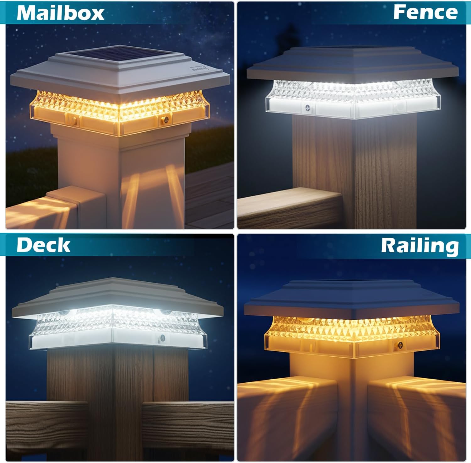 Detalle 2 de SIEDiNLAR Solar Post Cap Lights 12-Pack