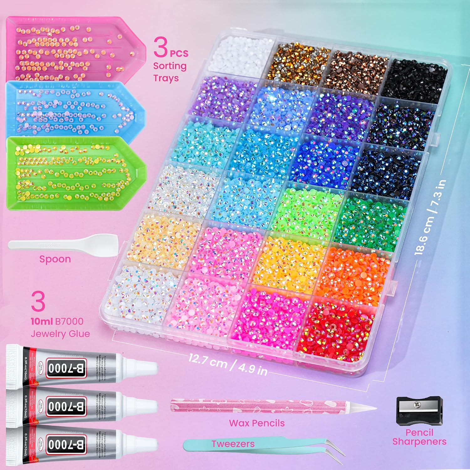 Detalle 2 de Gionlion Rhinestone Craft Kit, 24 Colors