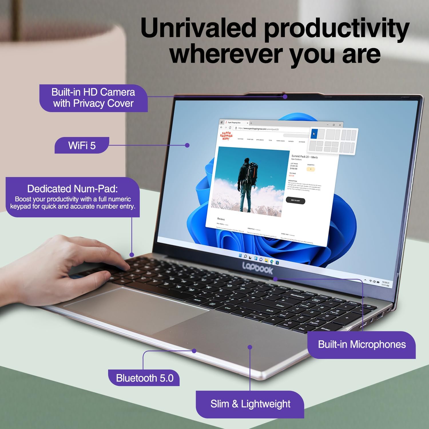 Thumbnail 5 de Lapbook S15 N6 15.6" Full HD Windows 11 Laptop (Apr 2026 Release) – Built in the UK
