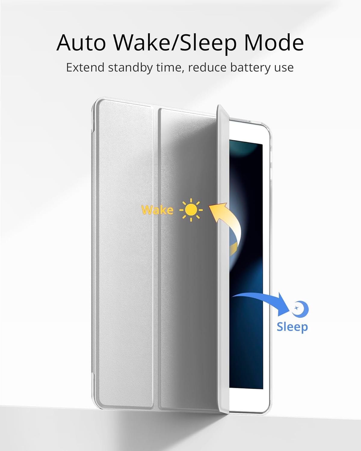 Detalle de CACOE Hülle für iPad 9. / 8. / 7. Generation 10.2 Zoll – Ultra Dünn mit Standfunktion, Blaues Sternenmuster, inkl. Schutzfolie