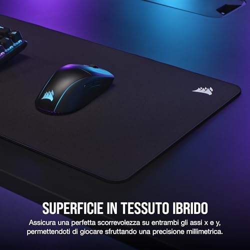 Detalle de Corsair MM500 v2 Tessuto Ibrido: tappetino da gaming esteso 930 x 300 mm