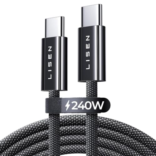 Detalle de LISEN 240W: Cable USB C a USB C con carga rápida PD3.1 EPR, 2 m