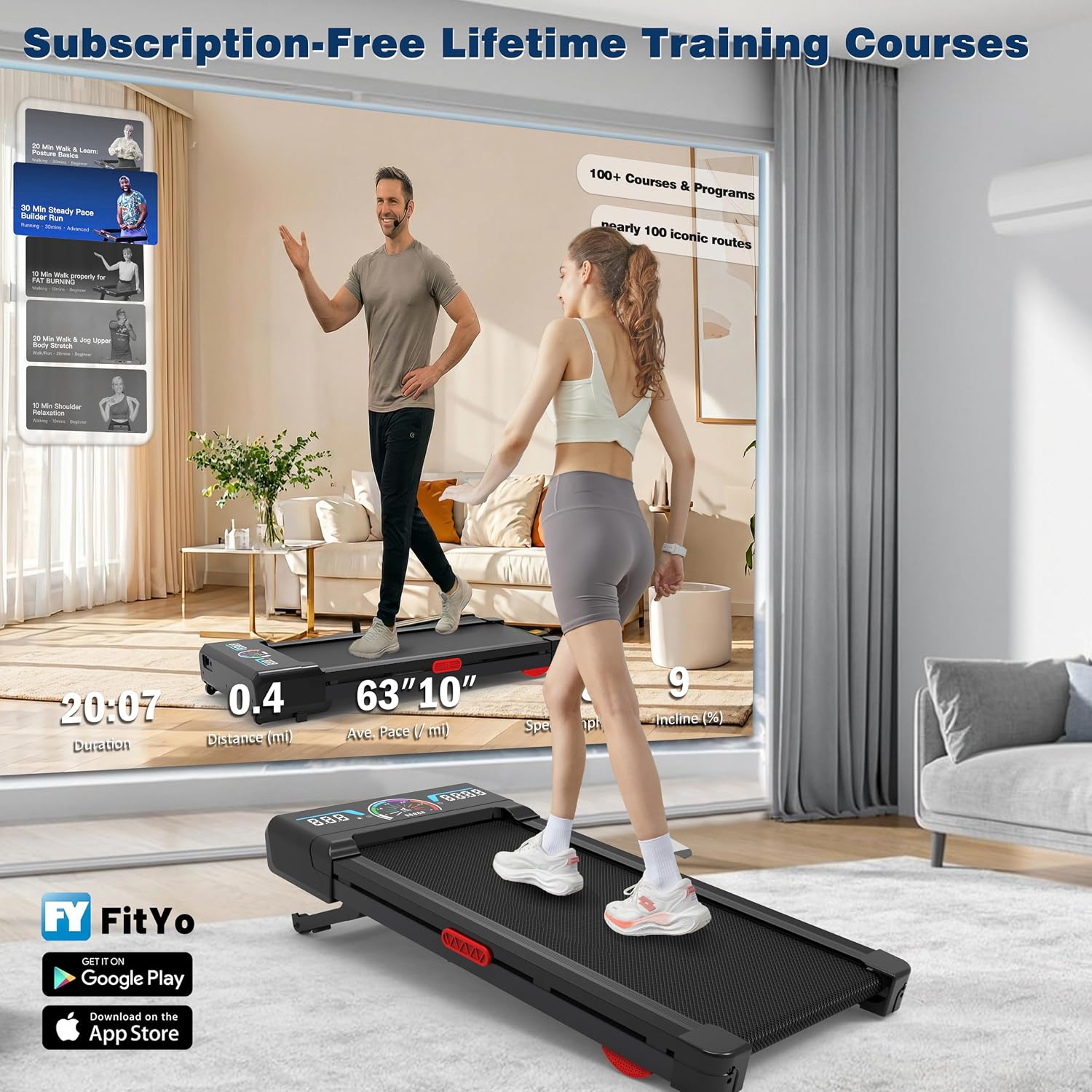 Detalle de TRAILVIBER X01 Walking Pad Treadmill with 12% Auto Incline and Bluetooth