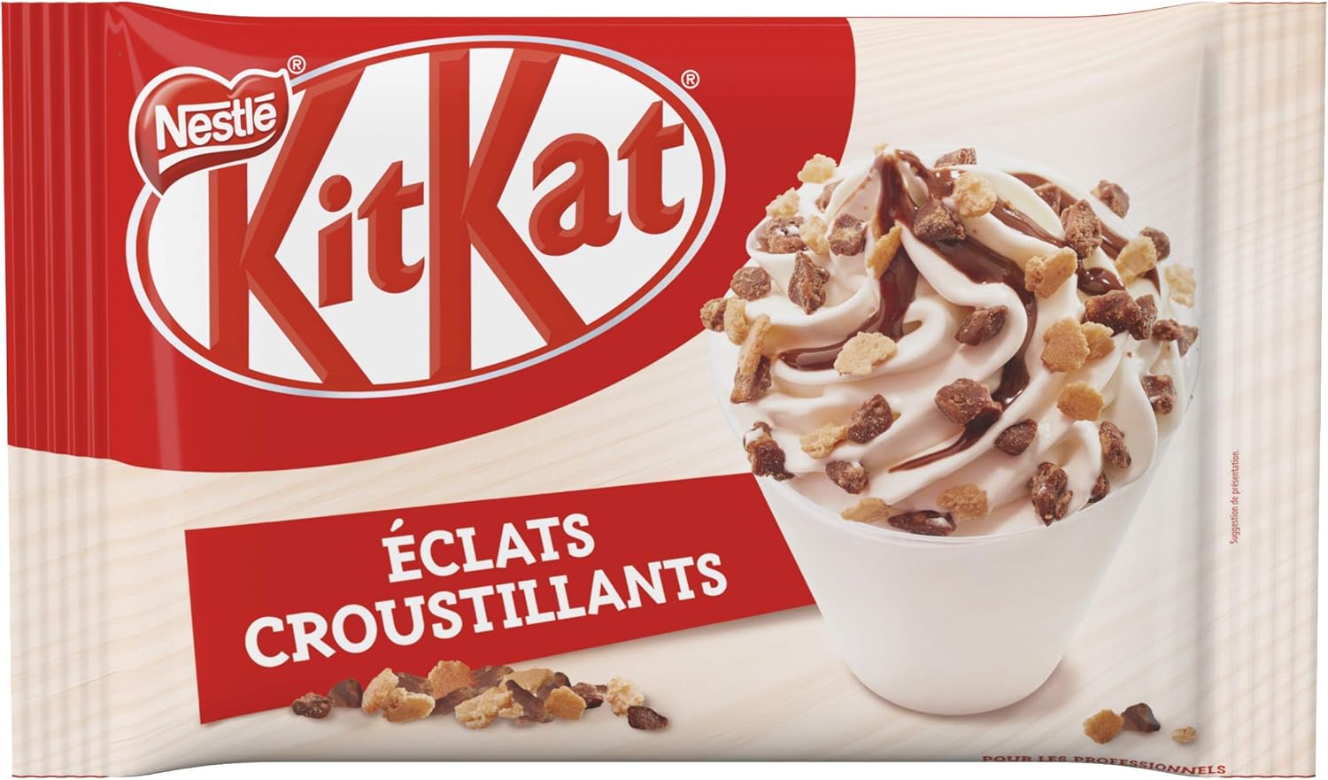 Detalle de KITKAT Topping - Brisure de KitKat, Éclat de Gaufrette Croustillante en Chocolat au Lait, 400 g