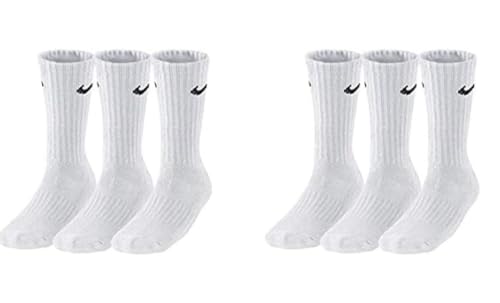 Detalle 2 de Nike Men Value Crew Cotton Crew Socks (Pack of 3) – Black, Size S (34-38)