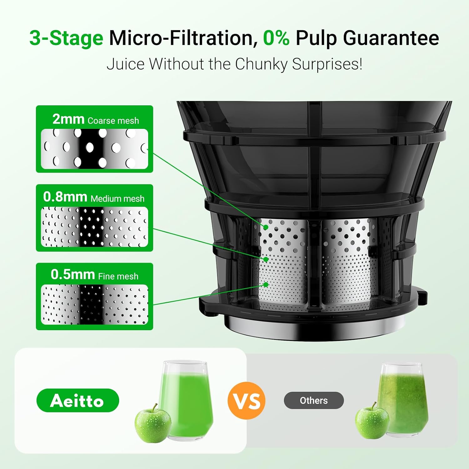 Thumbnail 6 de Aeitto Cold Press Juicer with 5.3-Inch Feed Chute