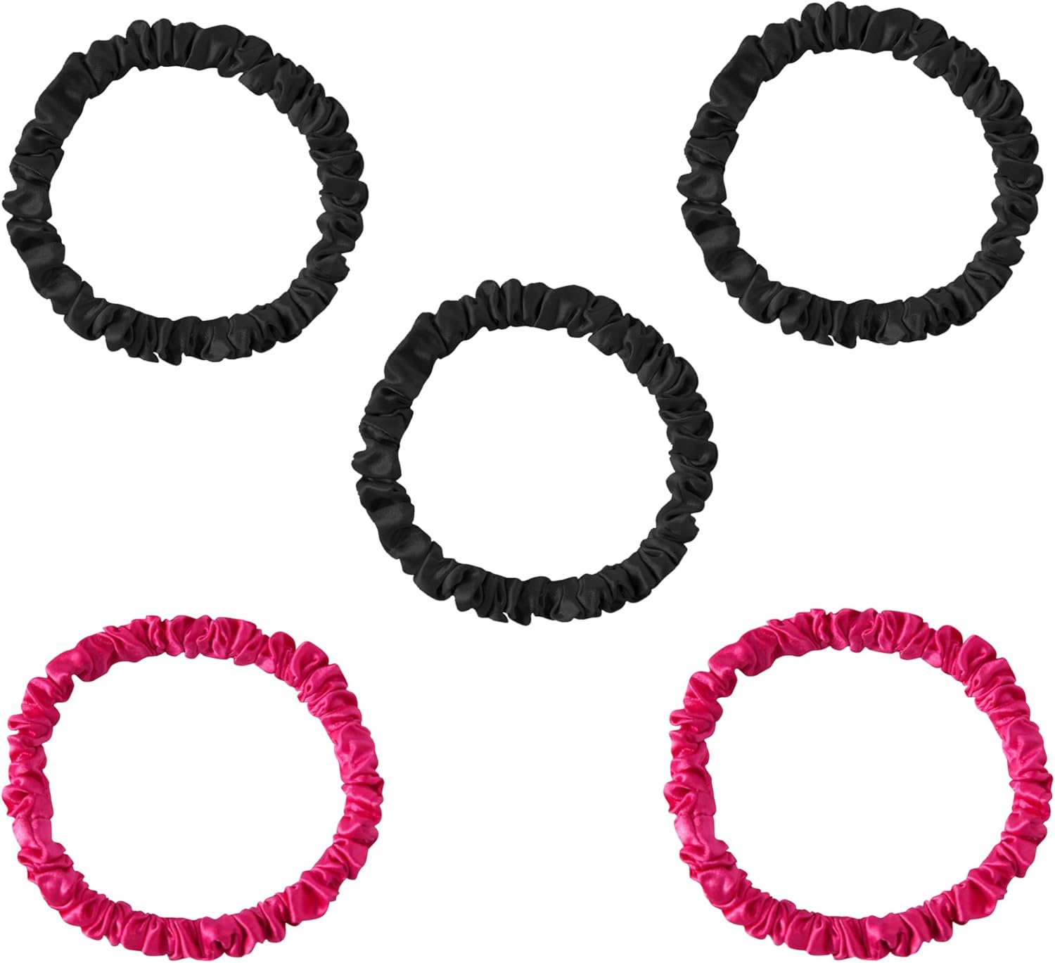 Detalle 2 de Townssilk elastici per capelli in 100% seta di gelso 22 momme (confezione da 3) – blu pavone
