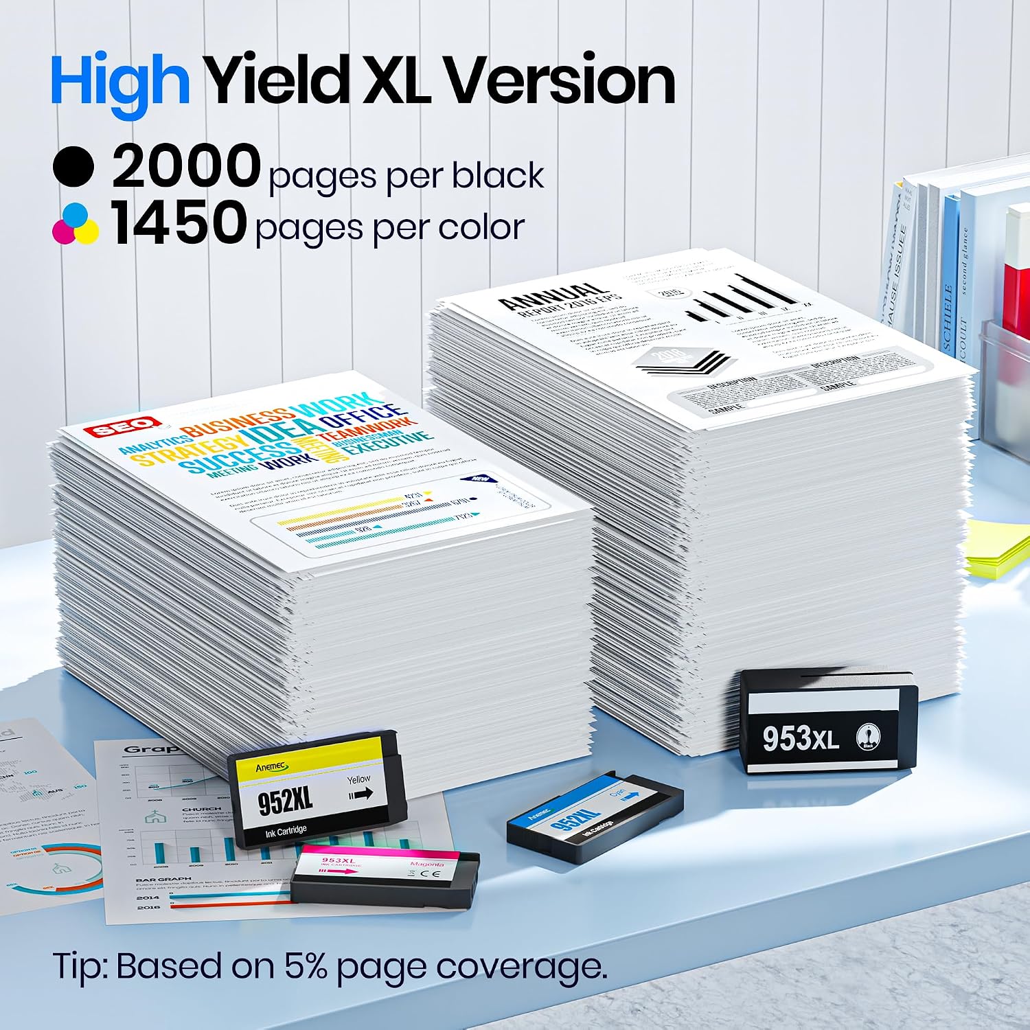 Detalle de Gureef 953XL Ink Cartridges Multipack (Black, Cyan, Magenta, Yellow) for HP OfficeJet Pro series