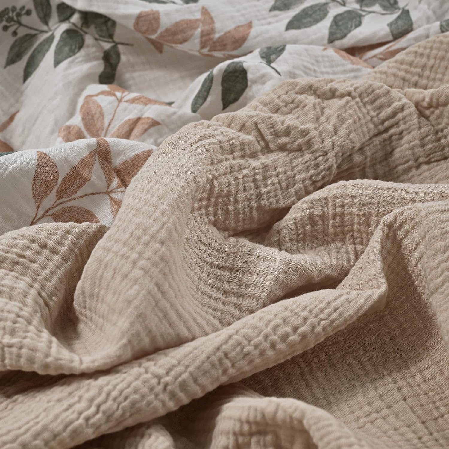 Thumbnail 4 de Spannbettlaken Kinderwagen (2er-Set) aus 100% Musselin-Baumwolle – Bezug für Moseskorb & Stubenwagen, 83 x 43 cm, zweifarbig