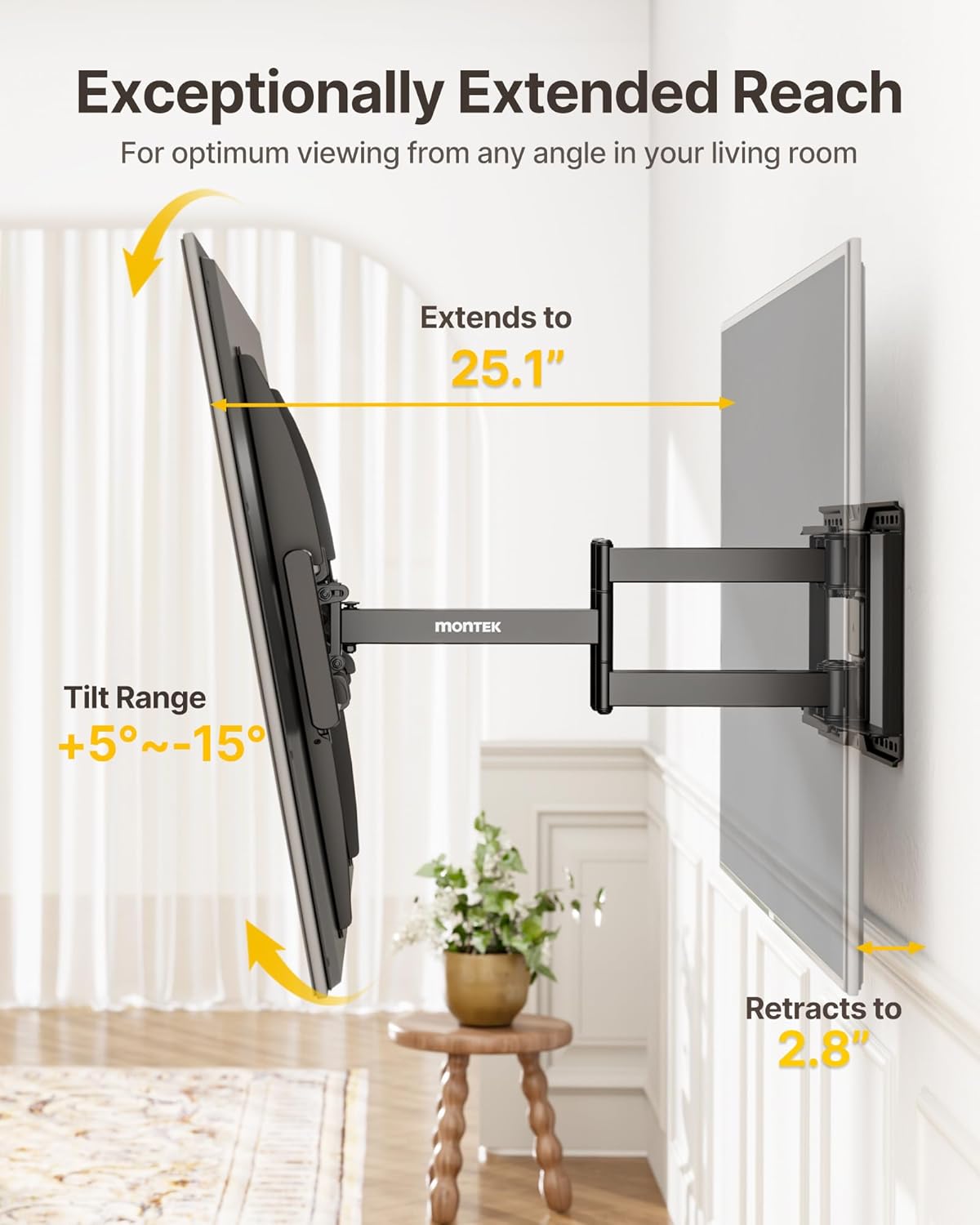 Thumbnail 3 de monTEK Heavy-Duty Full Motion TV Mount 200 lb