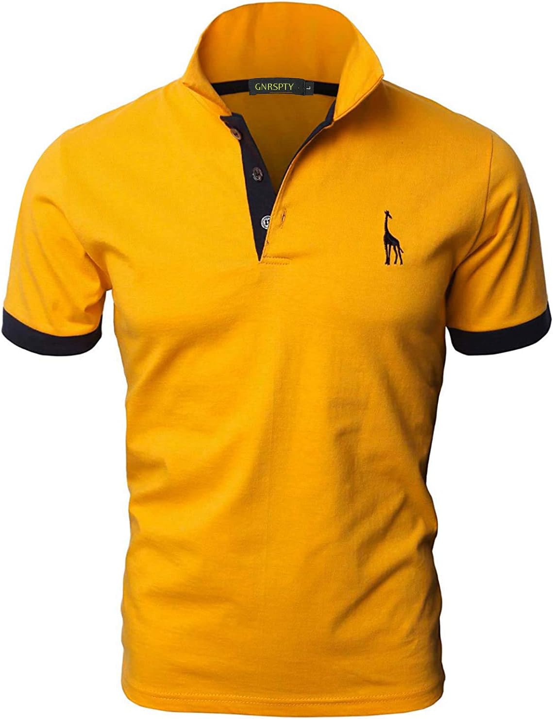Detalle 2 de GNRSPTY Polohemd Herren Kurzarm mit Giraffen-Stickerei – Einfarbig