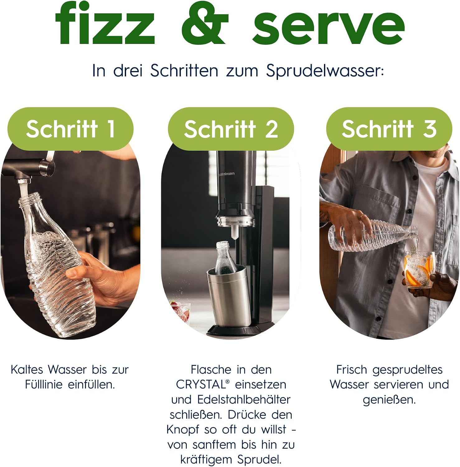 Thumbnail 5 de Sodastream CRYSTAL Glaskaraffen 0,7 L – 2er-Set, spülmaschinenfest, kompatibel mit CRYSTAL & PENGUIN Wassersprudler