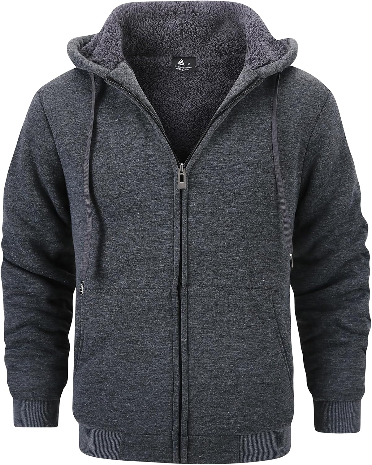 Detalle de GEEK LIGHTING Hoodies for Men Heavyweight Sherpa Zip-up Sweatshirt