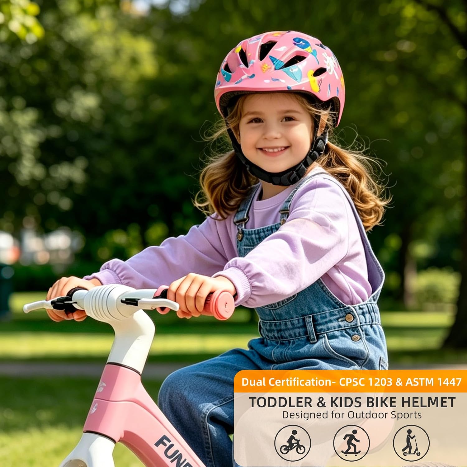 Detalle 2 de Kids Bike Helmet Adjustable Multi-Sport Protective Helmet with ABS Shell & EPS Foam (CPSC/ASTM) for Toddlers, Kids & Youth