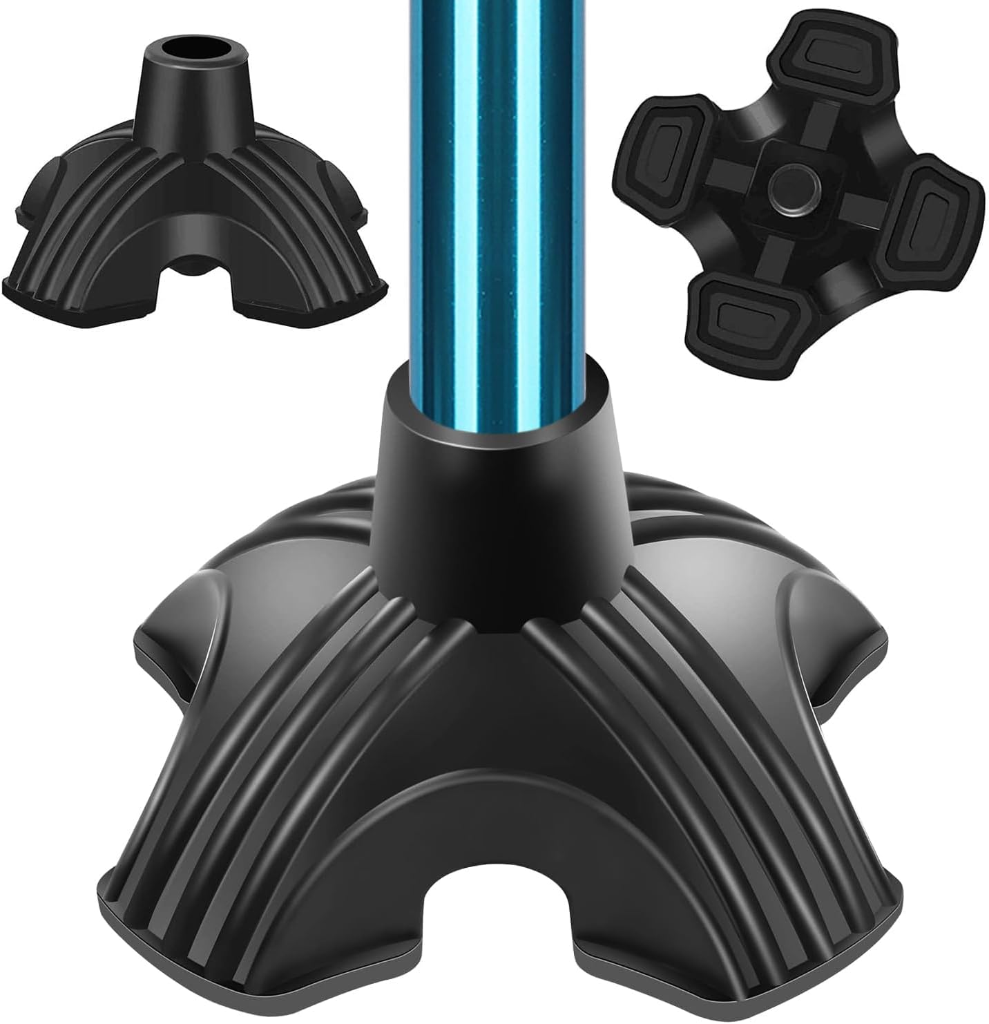 Detalle de SupreGear CT00000019 rubberen vierpootdop voor wandelstokken, 19 mm