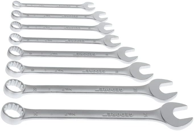 Detalle de GEDORE DIN3113A – zestaw 8 kluczy płasko-oczkowych 10–24 mm ze stali CrV