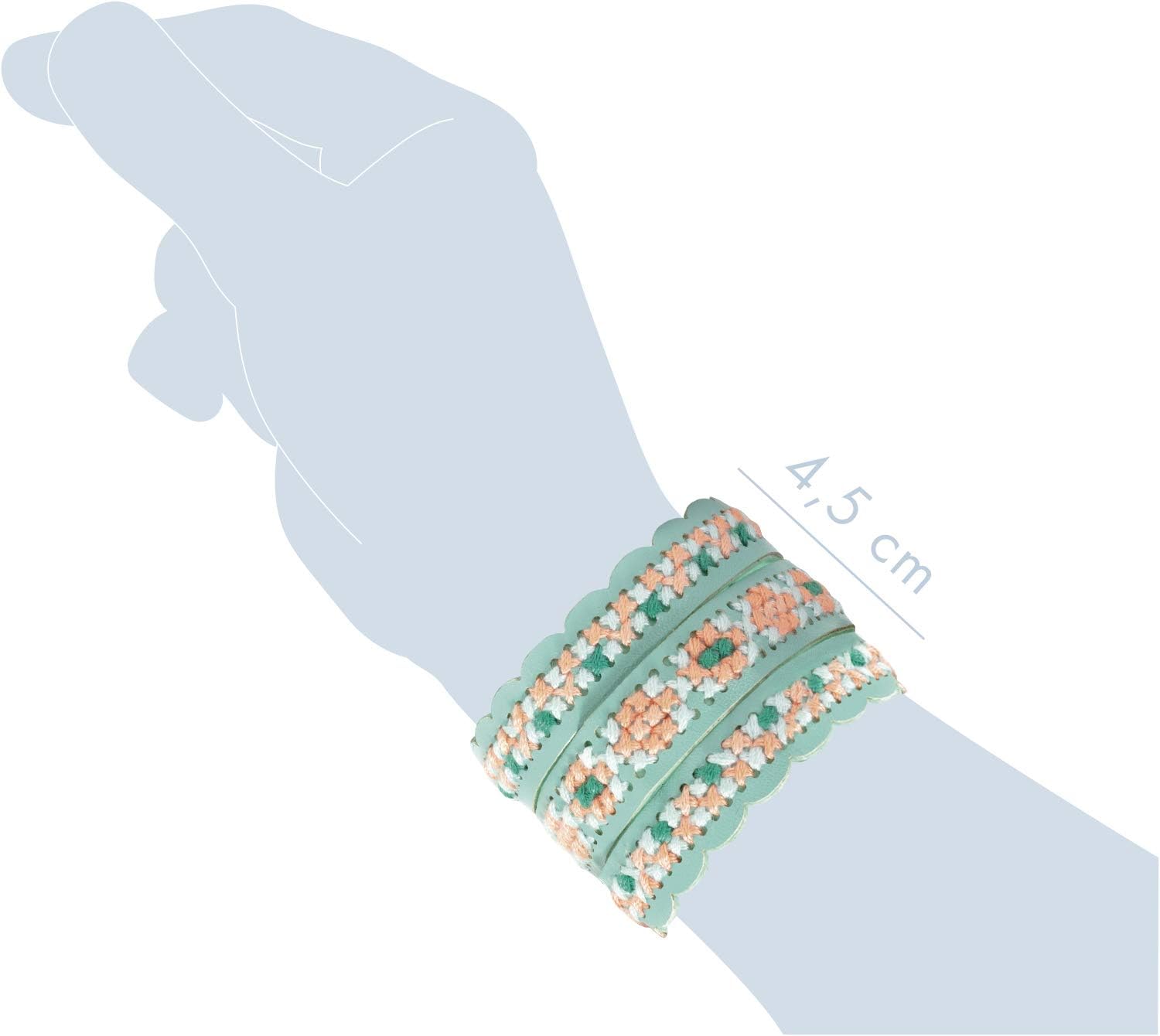 Thumbnail 4 de MY MANDARINE KC129C – Kit broderie enfant Pix Trésoir, 2 Bracelets bleu, dès 6 ans
