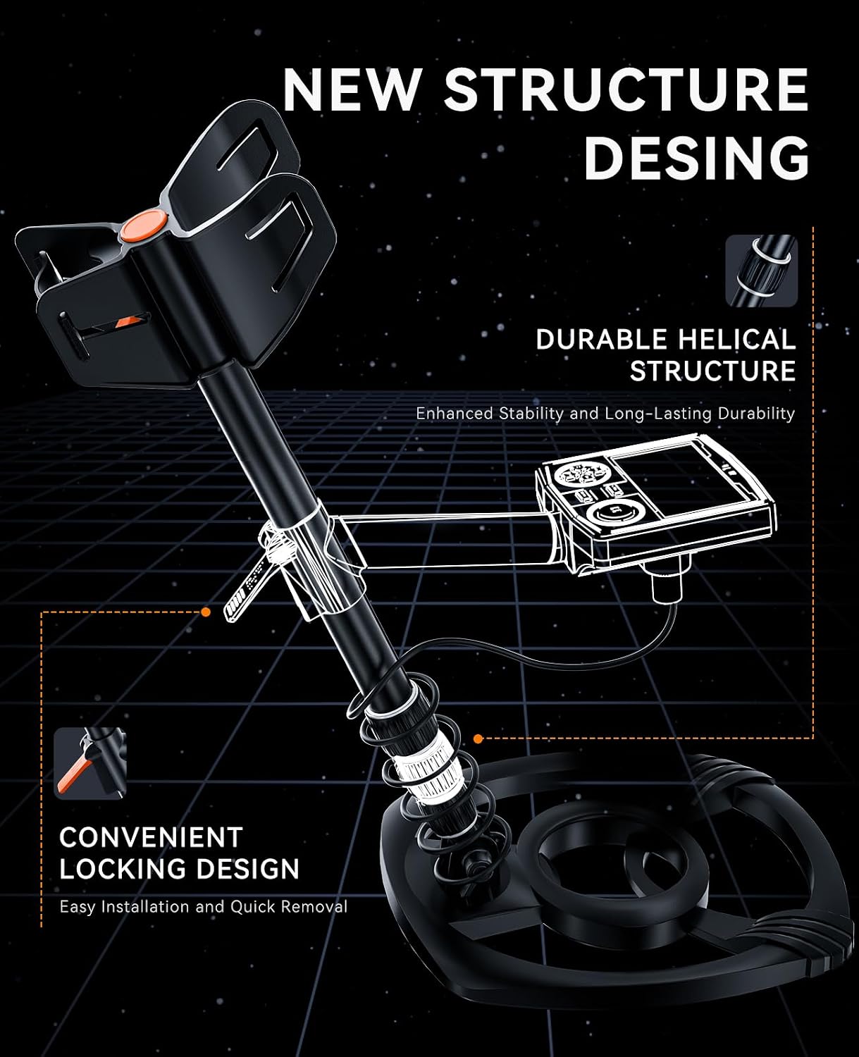 Detalle de SUNPOW Metal Detector 30cm Coil 10in Depth
