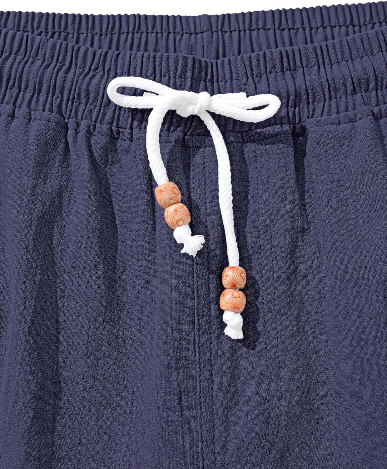 Detalle de TARAINYA Baumwolle Leinenhose Herren – sommerliche Luftigkeit mit Kordelzug und praktischen Taschen